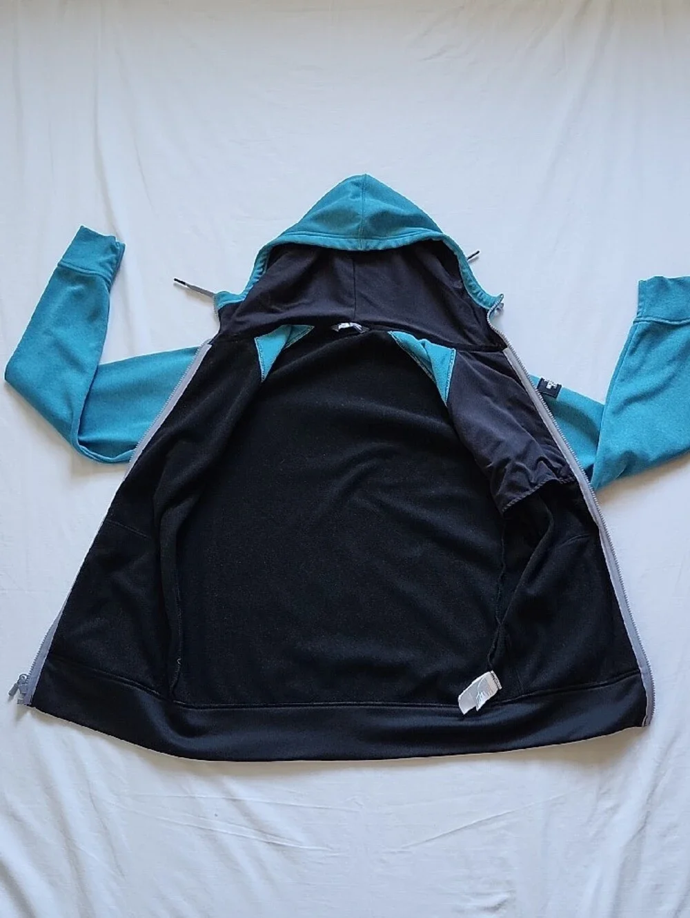 The North Face Blue Black Full Zip Hoodie Light Jacket Men's Small